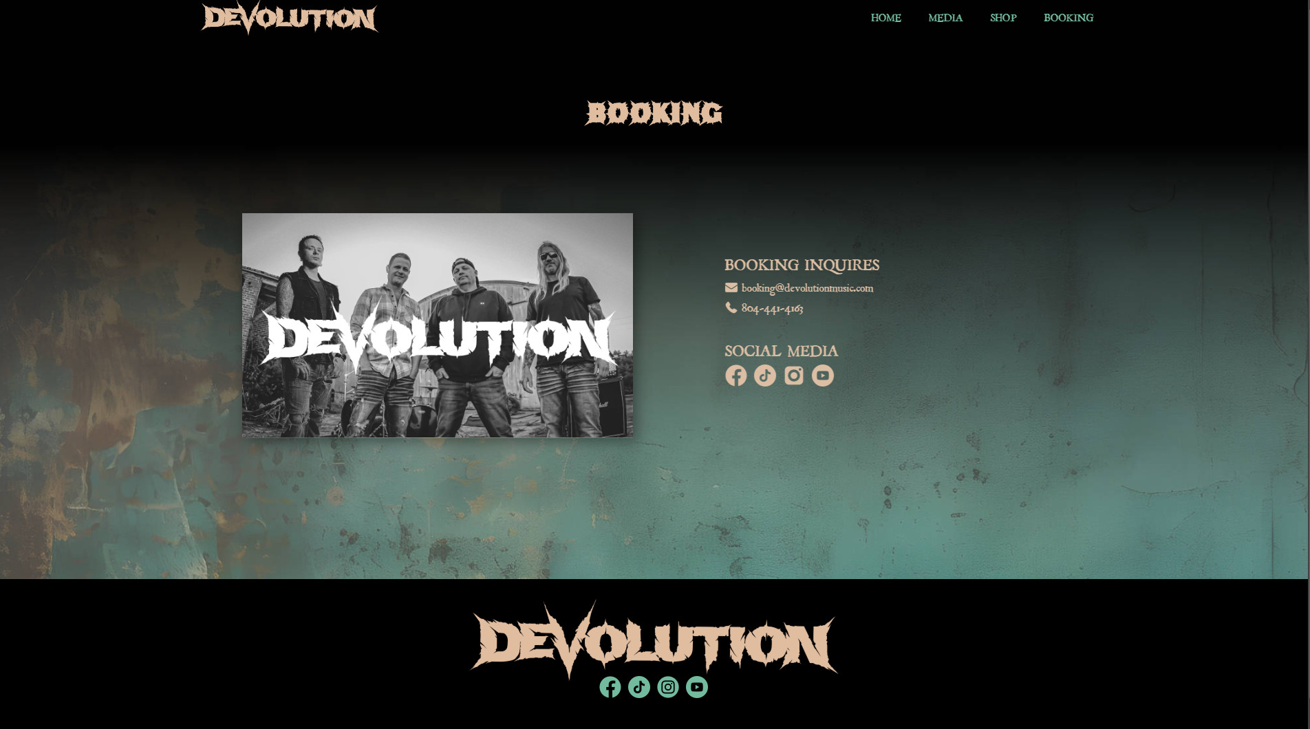 Devolution Website - Booking Page