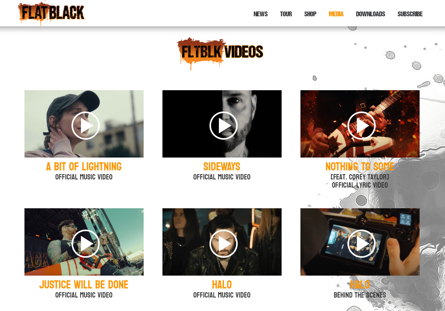 FLAT BLACK WEBSITE - VIDEOS PAGE