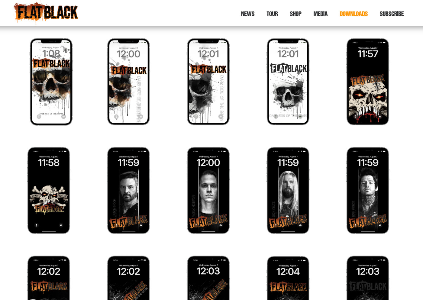 FLAT BLACK WEBSITE - DOWNLOADS PAGE