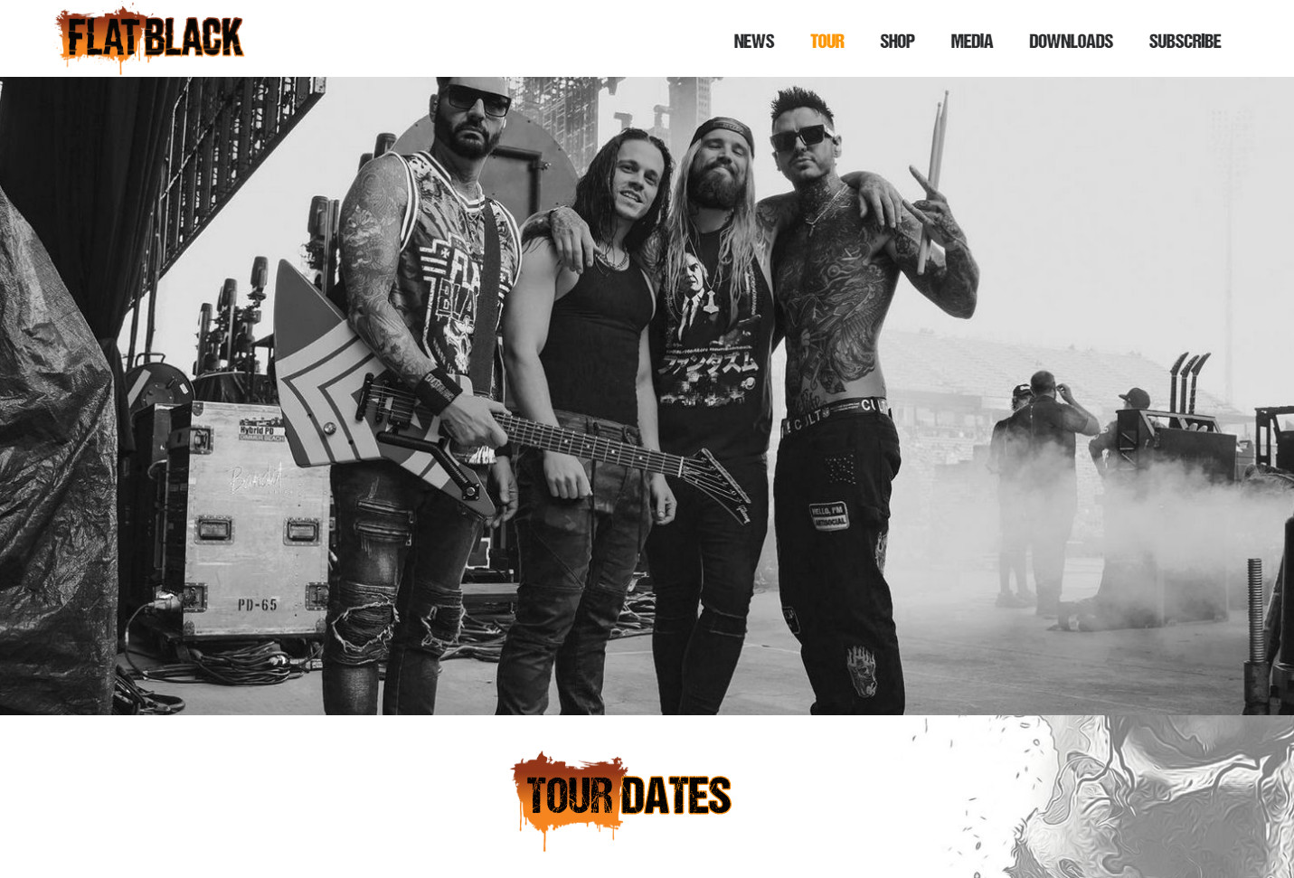 FLAT BLACK WEBSITE - TOUR DATES PAGE